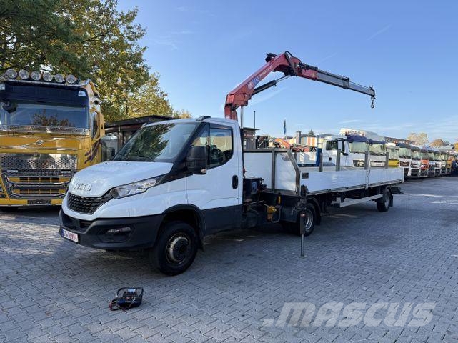 Iveco Daily 70-180 Kran HMF 710 + Auflieger Kranwagen