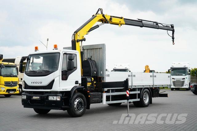Iveco EUROCARGO / 180-250 / SKRZYNIOWY + HDS / HYVA HC Vlakke laadvloer met kraan