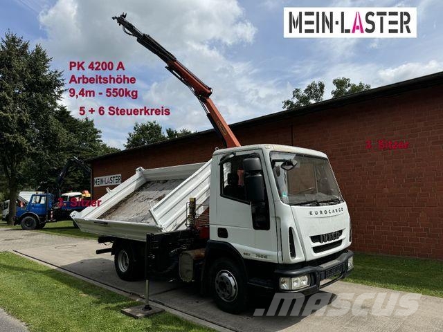 Iveco ML75E16 3 S-Kipper Kran PK 9,4m-550 kg Greifer Savivarčių priekabų vilkikai