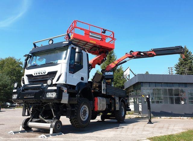 Iveco TRAKER 4x4 RAIL ROAD PALFINGER SCHIENEN TWO WAY Ant vilkikų montuojamos kėlimo platformos