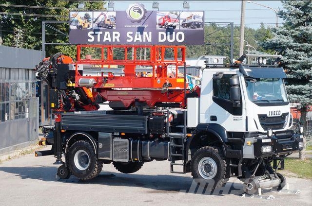 Iveco TRAKER 4x4 RAIL ROAD PALFINGER SCHIENEN TWO WAY Ant vilkikų montuojamos kėlimo platformos