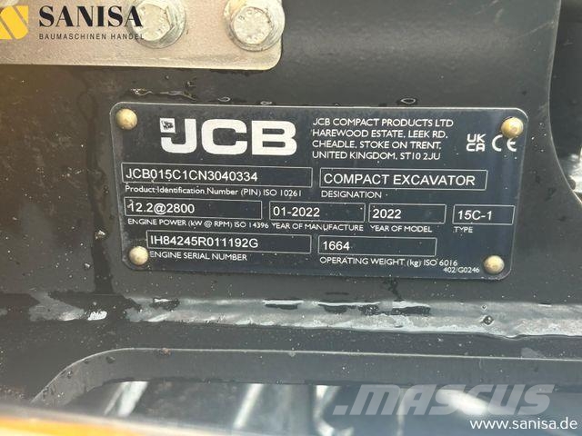 JCB 15C-1/SW/2xLöffel/1,7 t/Schwenkarm Mini bagri <7t