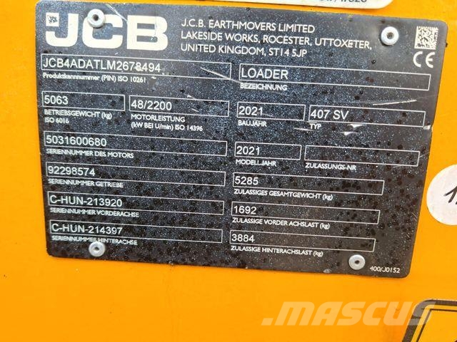 JCB 407 SV Cargadoras sobre ruedas