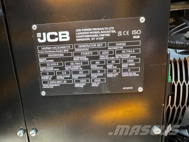 JCB G45QS Baustellen Generator *NEU* 50KW 41KvA Otros componentes