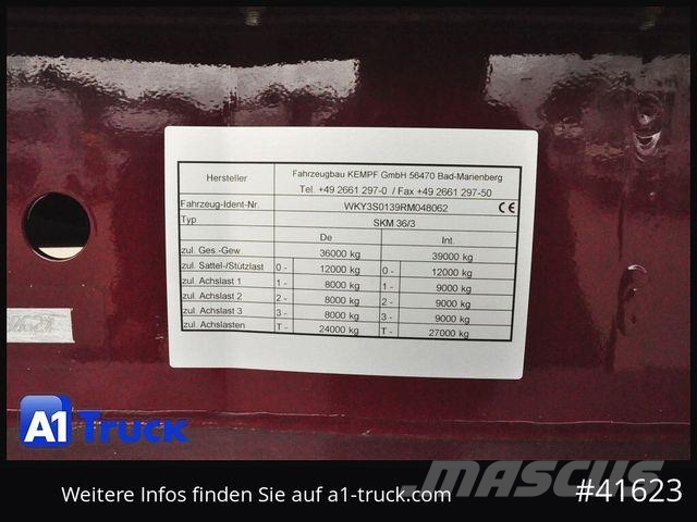 Kempf SKM 36/3, 37m³, Okulen, Alu; 6080 Kg, Kiper poluprikolice