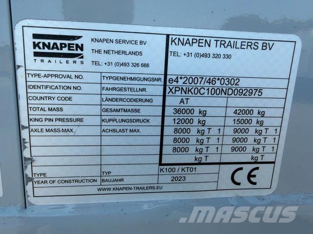 Knapen Walkingfloor 92m3 2023 year Dobozos félpótkocsik