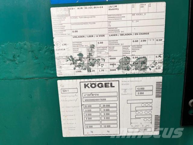 Kögel SN 24-1 Pritsche+Plane/MEGA/EDSCHA/13,6m/28240kg 커튼사이더 세미 트레일러