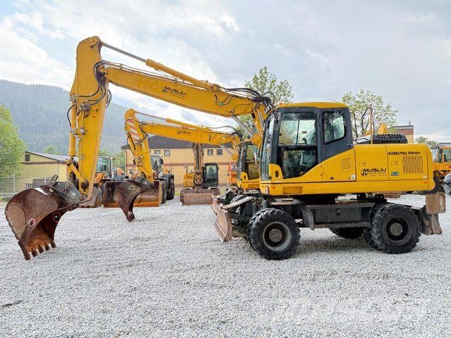 Komatsu 2 Stück PW 180-7E0 Schnellwechsler 2x Löffel Top Εκσκαφείς με τροχούς - λάστιχα