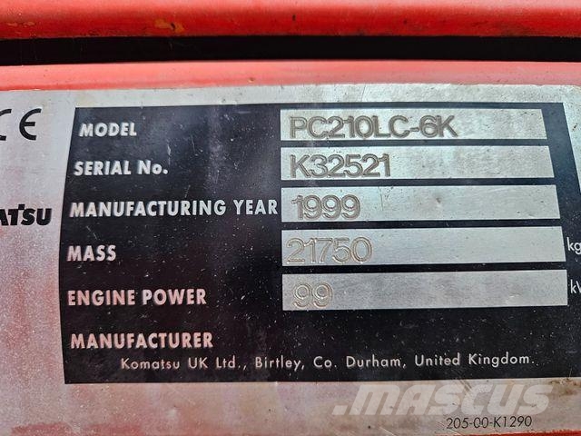 Komatsu PC 210 LC-6K *1999*CE*12.134 h*SW*H-Leistung حفارات زحافة