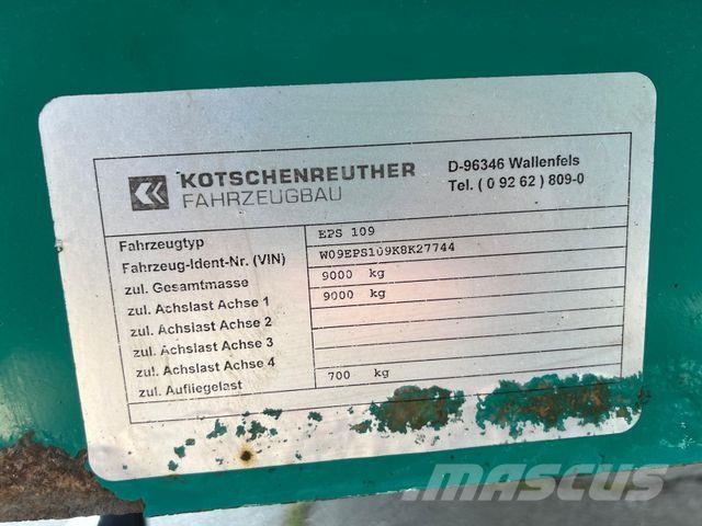Kotschenreuther EPS 109/1-Achs/8,2m/Nutzlast5600kg Caja de lona
