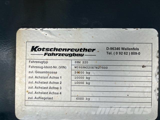 Kotschenreuther SPM 220 Pritsche+Plane/LANG-LKW/Hubdach/19400kg نصف مقطورات بباب جانبي