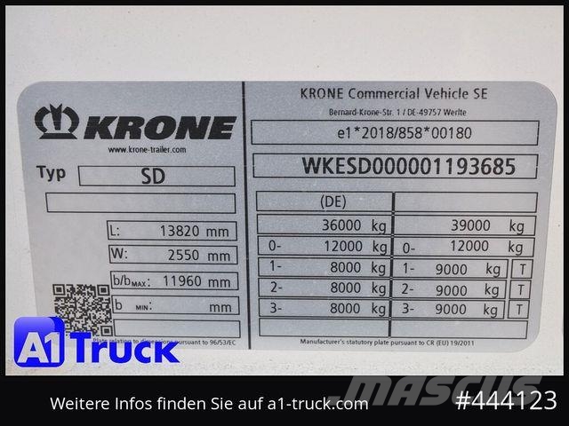Krone 5 x SD, Mega, Twistlock, Container, NEU, SOFORT Low loader-semi-trailers