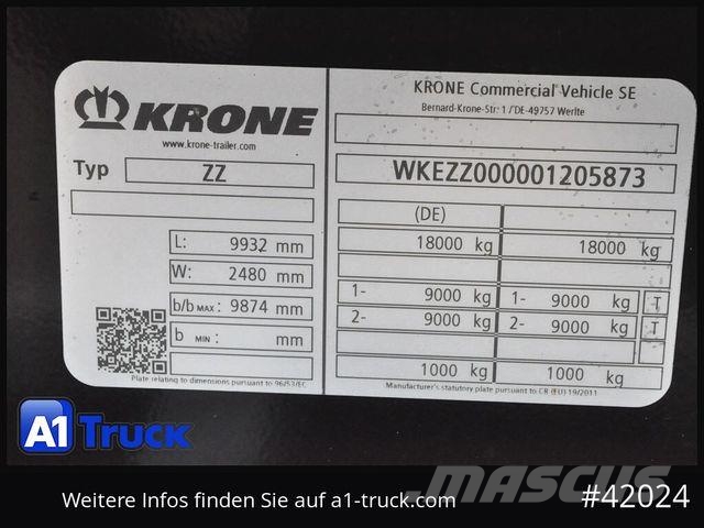 Krone BDF Tandem Anhänger, 1 Vorbesitzer, BPW Remorci cadru de containere