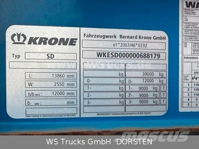 Krone SD 27 Planauflieger Coil Edscha | ABS, EBS, XL Naczepy firanki