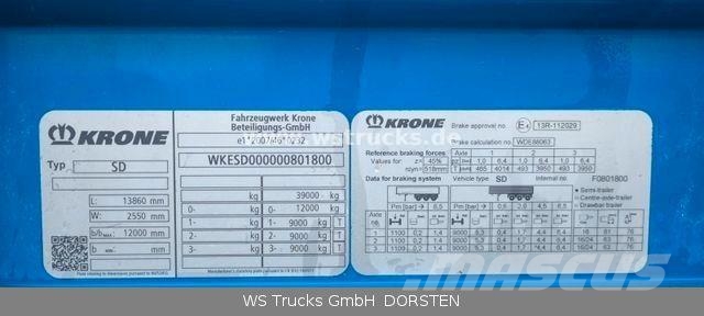 Krone SD 27 Planauflieger mit Edscha | ABS, EBS, XL Naczepy firanki