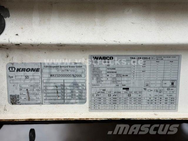 Krone SD Curtainsider, Edscha / MEGA / Liftachse/EBS-E Plachtové návesy
