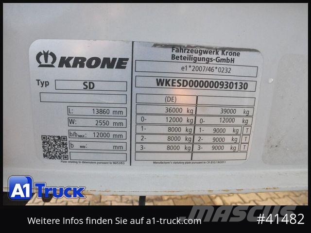Krone SD, Getränke, LBW, VDI 2700, Alufelgen Curtainsider semi-trailers