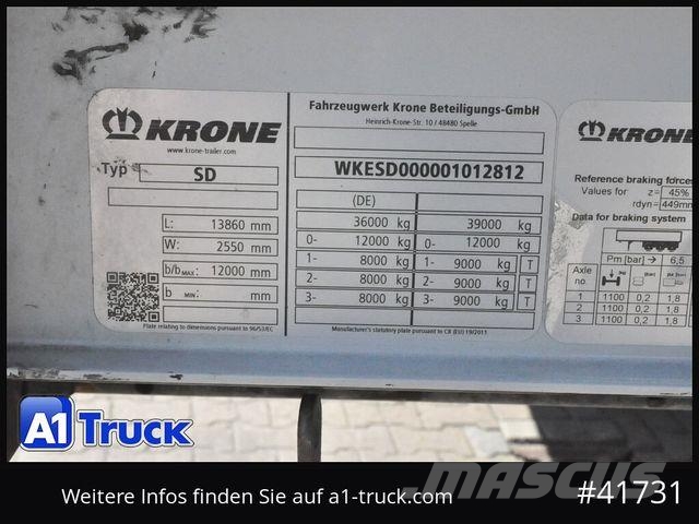 Krone SD, Mega,Lift, Staplerhalterung, Lenkachse Poluprikolice sa ciradom