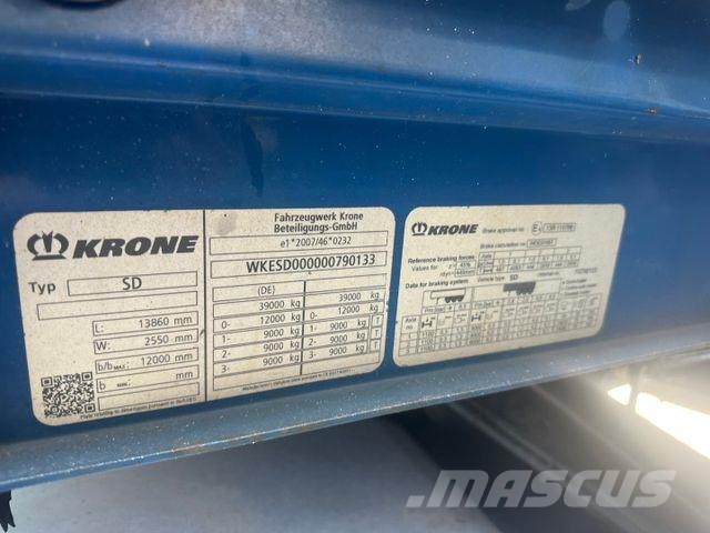 Krone SD / Mega / TüV 10-26 Semi Reboques Cortinas Laterais