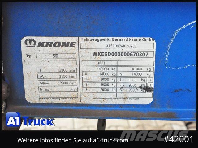 Krone SD Tautliner, Code XL, Coil, Bahn, verzinkt نصف مقطورات بباب جانبي