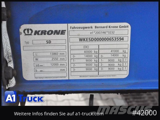 Krone SD Tautliner, Code XL, 1 Vorbesitzer Curtainsider semi-trailers