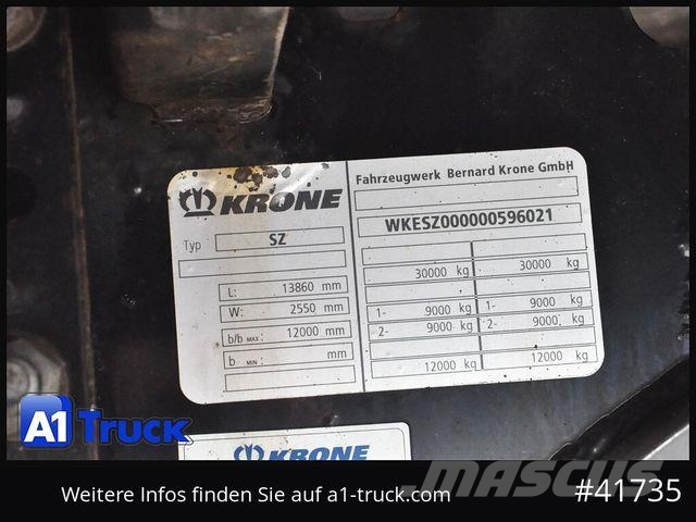 Krone SZK 18 elB4, Ladebordwand 2500kg, 2620mm innen 箱體半拖車
