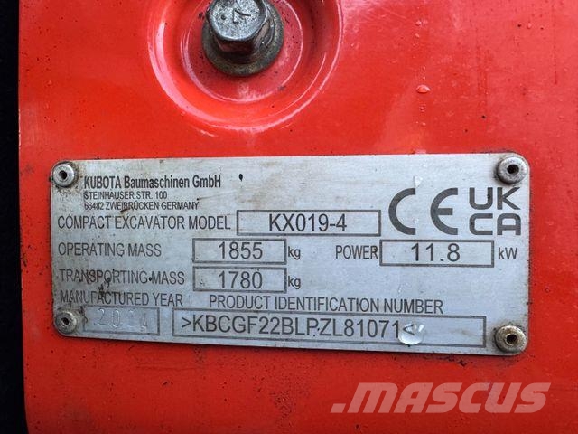 Kubota KX019-4 حفارات صغيرة أقل من 7 طن (حفارات صغيرة)