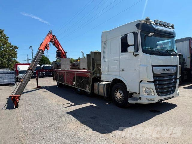 Langendorf Baustoff/Atlas Kran AK300.1/Steinpresse/Hydr./ نصف مقطورات مسطحة / مفصلية الجوانب