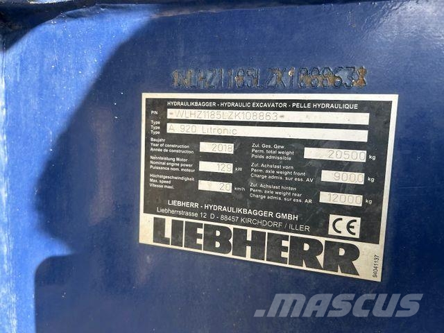 Liebherr A 920 Ekskavatori uz riteņiem