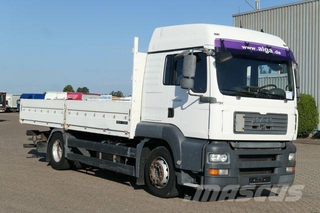 MAN 18.360 TGA 4x2, AHK, Klima, Voll-Luft, Gerüstbau شاحنات مسطحة/مفصلية الجوانب