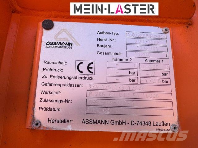 MAN FE 410 Assmann Saug HD Spüler Recycling + FB. Kombinētās vakumsūkņa mašīnas