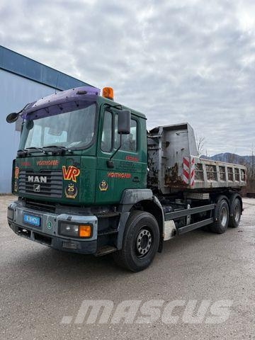 MAN ÖAF 30-414 FLNC 6X2 ABROLLK. BLATT LUFT ABS KLIM Camion benne