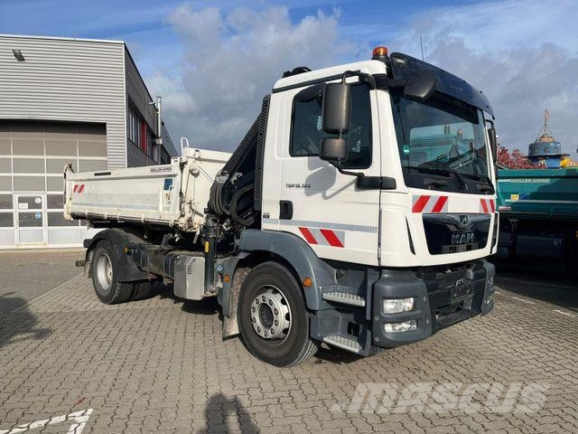 MAN TG-M 18.320 4x2 2-Achs Kipper Kran Hiab 118X-HID Billenő teherautók