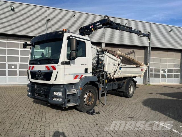 MAN TG-M 18.320 4x2 2-Achs Kipper Kran Hiab 118X-HID Billenő teherautók