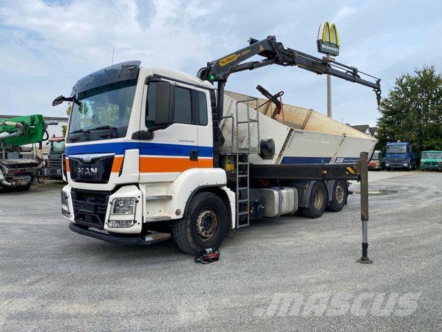MAN TG-S 26.400 6x2-2 BL 3-Achs Kipper Kran +Funk+Gr Tipper trucks