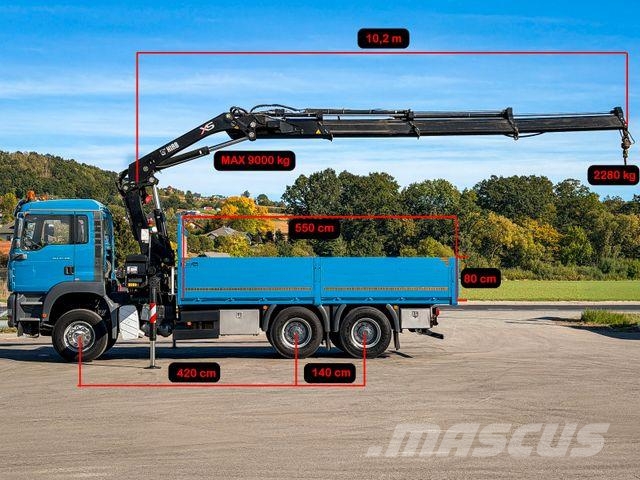 MAN TGA 26.390 * PRITSCHE 5,50 m * 6x4 * KRAN/ FUNK! Caminhões guindaste