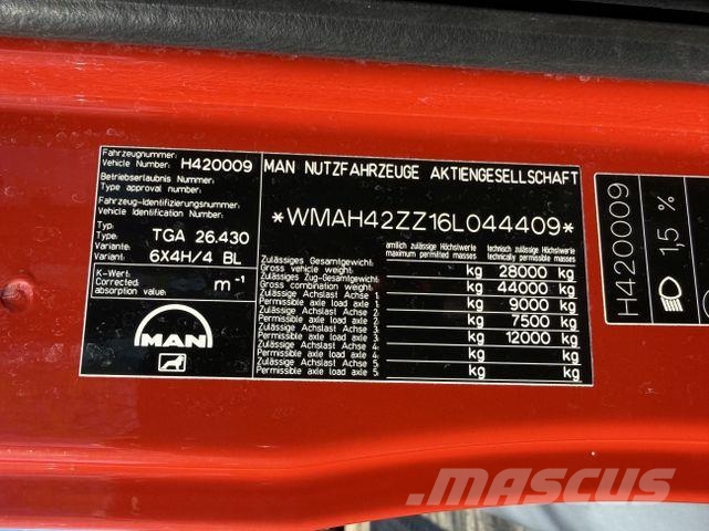 MAN TGA 26.430 6X4H/4 BL Camiones con chasís y cabina