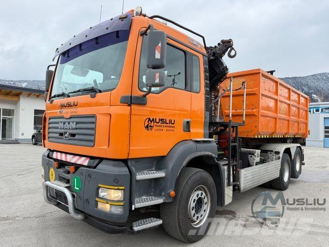 MAN TGA 28.410 6X2 Abrollkipper Kran PK 16502 18m Kroghejs