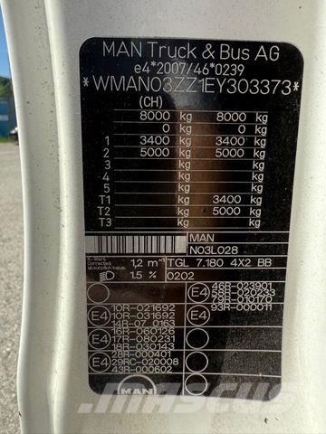 MAN TGL 7.180 Euro 5 Schaltung abs Blatt Blatt Camiones caja cerrada