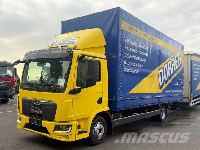 MAN TGL 8.220 BL, Pritsche u. Plane, 2x Tank., Ahk Schuifzeilopbouw