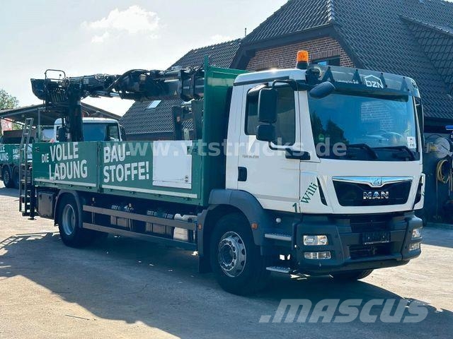 MAN TGM 18.290 4x2 Euro6 Pritsche + HIAB Ladekran 플랫베드/드롭사이드 트럭