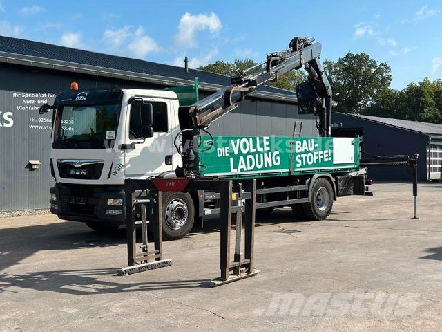 MAN TGM 18.290 4x2 Euro6 Pritsche + HIAB Ladekran 플랫베드/드롭사이드 트럭
