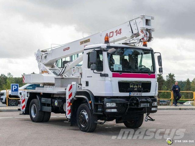 MAN Tgm 18.290 4x4 Ckd AD-14 Crane 14 t Winch Vlakke laadvloer met kraan