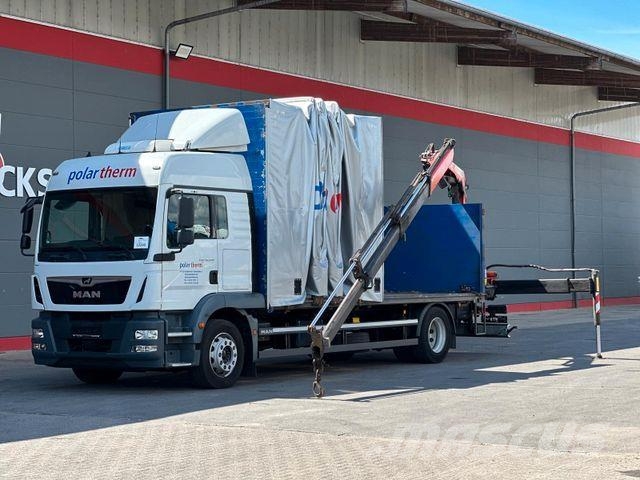 MAN TGM 18.340 4x2 BL Curtainsider/PALFINGER LK/EBA/ Camión con caja abierta