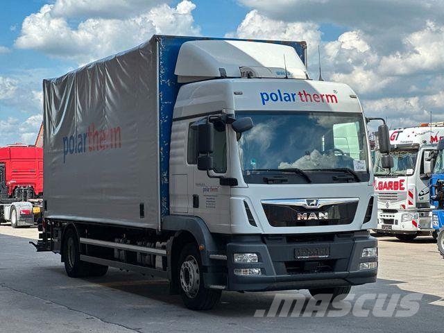 MAN TGM 18.340 4x2 BL Curtainsider/PALFINGER LK/EBA/ Camión con caja abierta