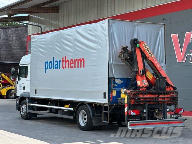 MAN TGM 18.340 4x2 BL Curtainsider/PALFINGER LK/EBA/ Camión con caja abierta
