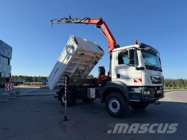 MAN TGM 18.340 4x4 PALFINGER PK 13001 Crane Tipper Самосвал