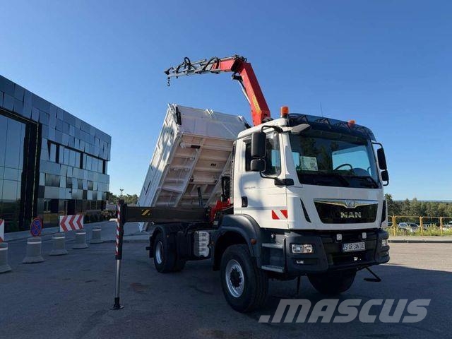 MAN TGM 18.340 4x4 PALFINGER PK 13001 Crane Tipper Самосвал