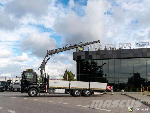 MAN TGM 26.290 6x2 HIAB 166 B-3 HIDUO Crane Vlakke laadvloer met kraan