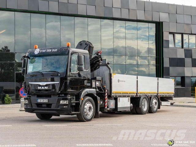 MAN TGM 26.290 6x2 HIAB 166 B-3 HIDUO Crane Vlakke laadvloer met kraan